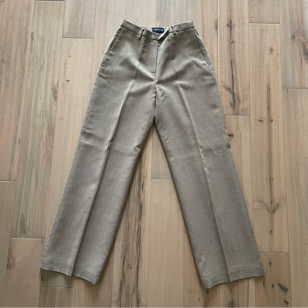 Vintage Ann Taylor Herringbone Wool Trouser Wide Leg